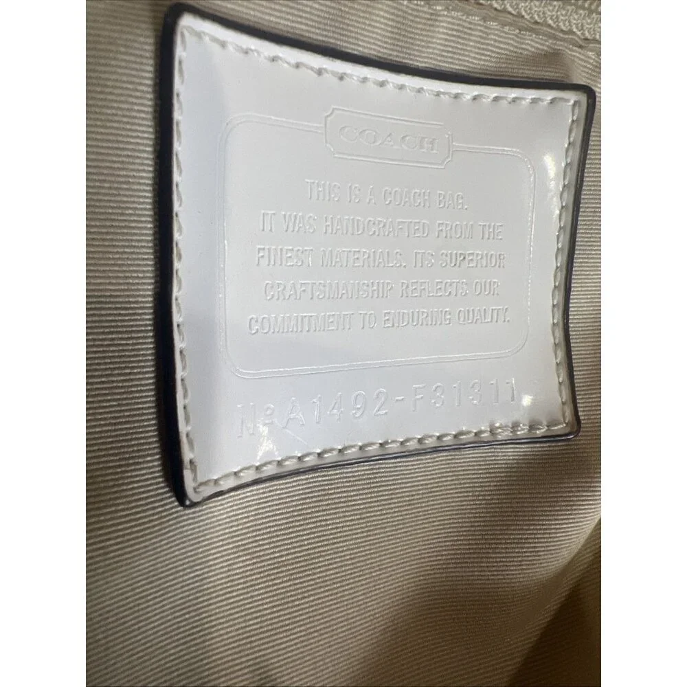 Coach Reptile Stripe Signature C Classic Bag / Tote / Purse - Picture 11 of 15